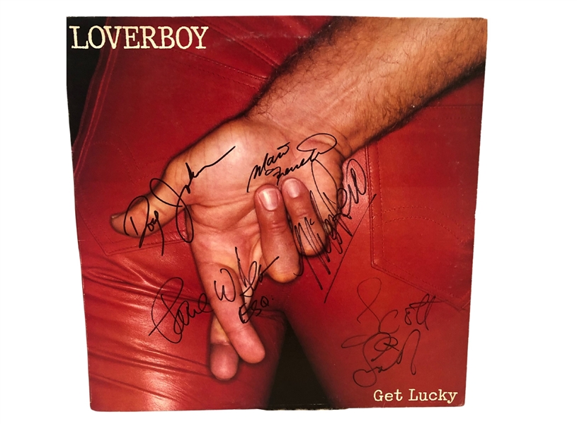 Loverboy Group Signed “Get Lucky” Album Record (5 Sigs) (Roger Epperson/REAL LOA) (PSA LOA) 