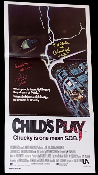 Child’s Play: Gale & Vincent Signed Poster (Beckett/BAS Guaranteed) 