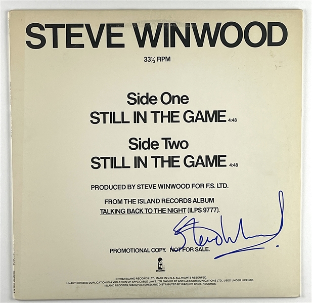 Steve Winwood Signed “Still in the Game” 12” Record (John Brennan Collection) (Beckett/BAS Authentication)