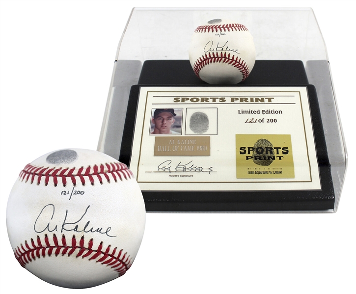 Al Kaline Signed Limited Edition OAL Baseball with Original Thumbprint in Custom Display (Beckett/BAS COA)