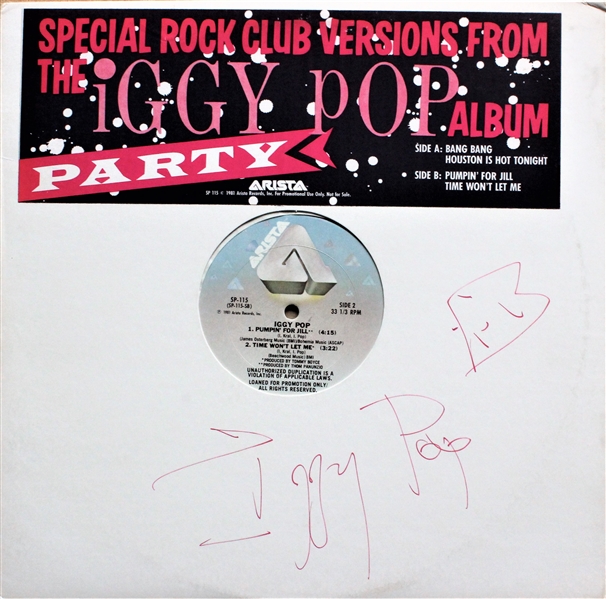 Iggy Pop Signed "Party" 12” Vinyl Sleeve w/ Vinyl (ACOA)
