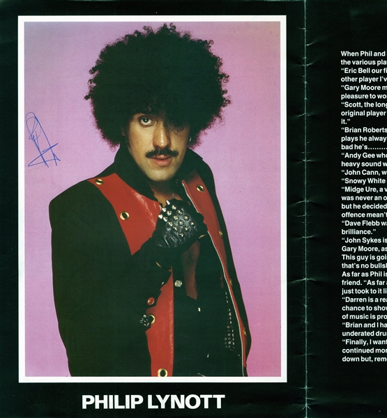 Phil Lynott & Mamas Boys Signed Thin Lizzy Tour Program (Beckett/BAS Guaranteed)