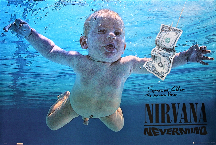 Nirvana: Spencer Eldon Signed 24" x 36” Nevermind Poster (Beckett/BAS Guaranteed)