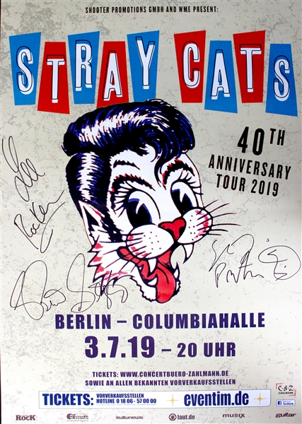 Stray Cats Signed 24" x 36” German Tour Poster (Beckett/BAS Guaranteed)