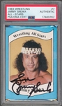 Jimmy Superfly Snuka Signed 1983 Wrestling All-Stars Trading Card (PSA/DNA Encapsulated)