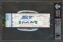 Magic Johnson Signed 1982 Finals Game 6 (Series Clincher) Ticket with "Finals MVP" Inscription with GEM MINT 10 Autograph! (Beckett/BAS Encapsulated)