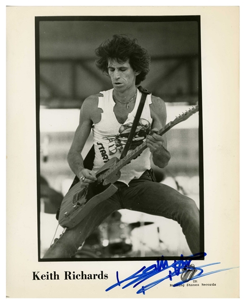 The Rolling Stones: Keith Richards 1980s Autographed 8” x 10” Promotional Photograph (Tracks COA & Beckett/BAS) 