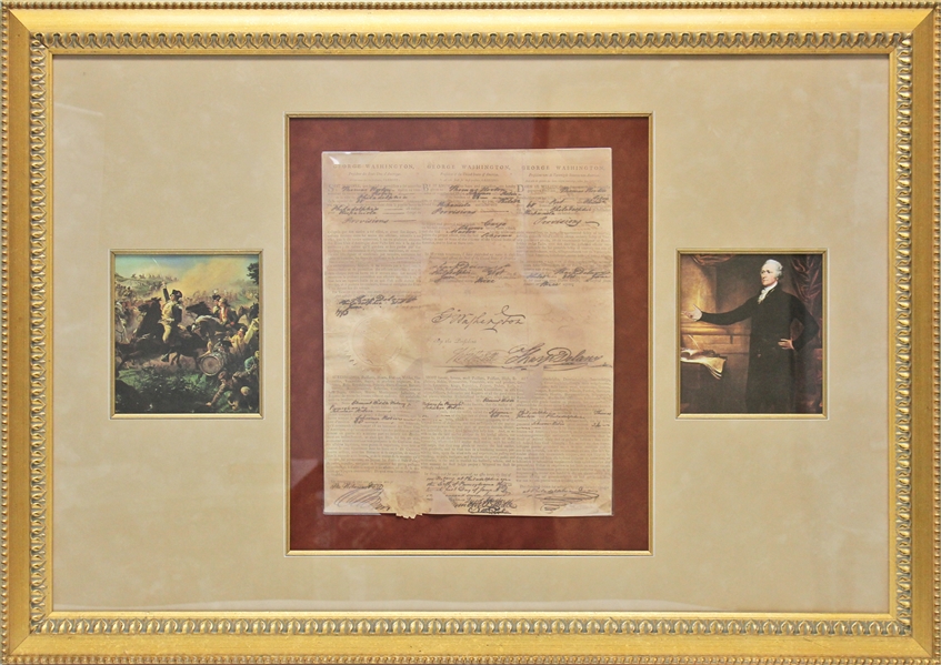 Founding Fathers: George Washington & Thomas Jefferson ULTRA-RARE Dual-Signed Ships Passport Document (BAS/Beckett)