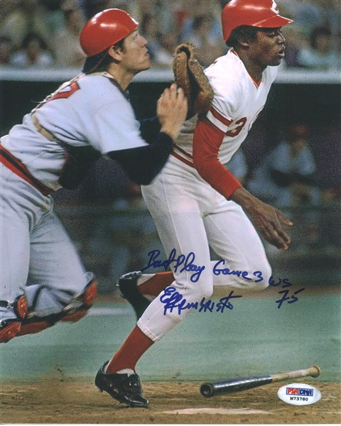 Two Time World Series Champion Ed Armbrister signed 8 x 10 Photo w/ inscription (PSA/DNA)