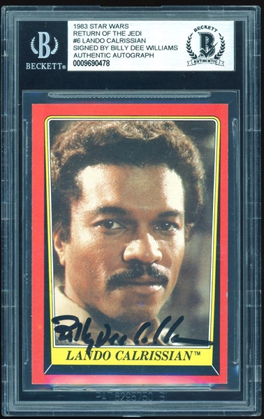 Star Wars: Billy Dee Williams Signed 1983 Star Wars Trading Card #6 (Beckett/BAS Encapsulated)