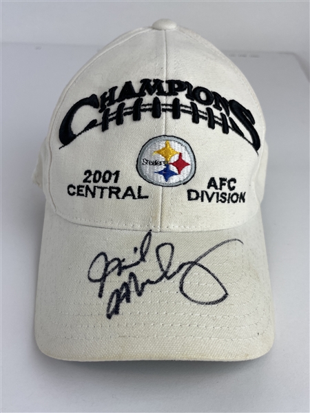 NFL : Autographed Mike Mularkey 2001 Steelers AFC Central Division Champions Hat (JSA COA)(Coach Mike Mularkey Collection)