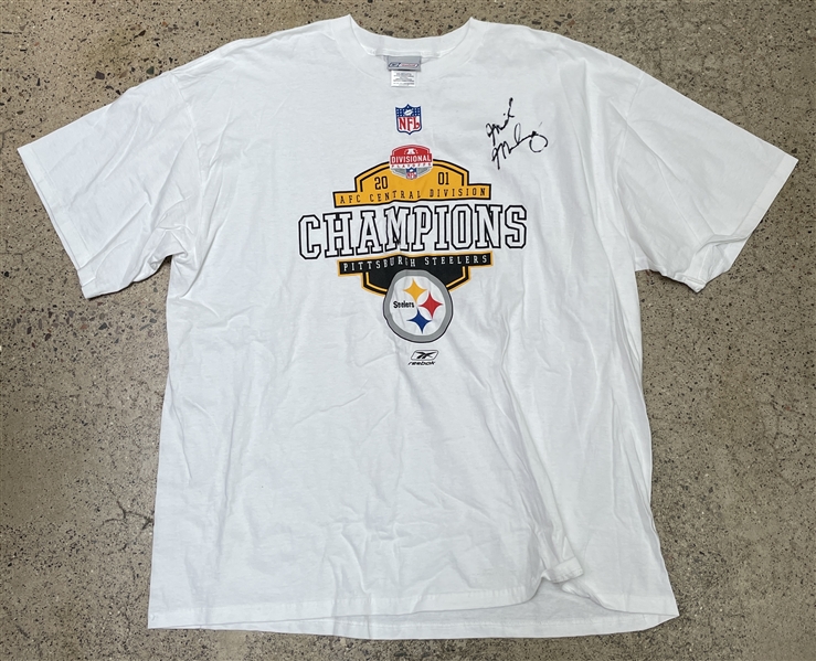 NFL : Mike Mularkey 2001 Steelers AFC Central Division Champions Locker Room T-Shirt (Coach Mike Mularkey Collection)