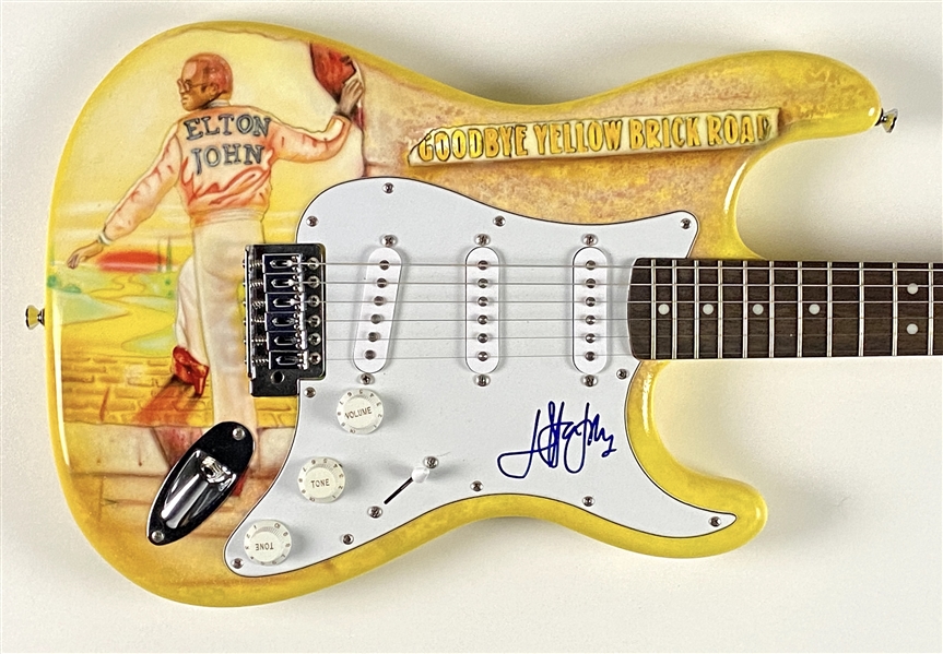 Elton John Signed Custom “Goodbye Yellow Brick Road” Fender Squier Bullet Stratocaster Guitar (Epperson/REAL)