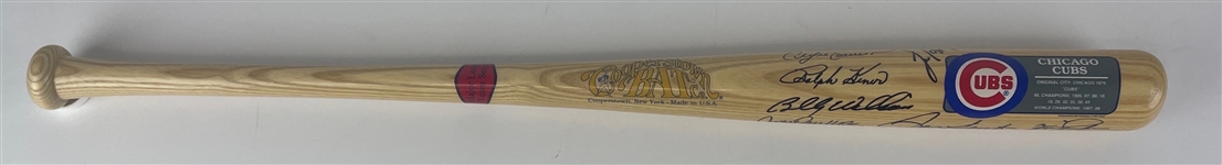 Chicago Cubs Hall of Famer Signed Cooperstown Bat (7 sigs)(Beckett/BAS)