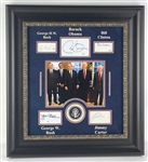 US Presidents: Multi-Signed Custom Display, includes W. Bush, Obama, Carter, HW Bush, and Clinton (JSA)