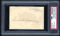 President Herbert Hoover Signed Official White House Card (PSA/DNA Encapsulated)
