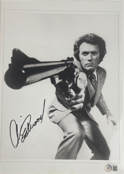 Clint Eastwood “Dirty Harry” In-Person Signed 14” x 11” Photo (Beckett/BAS LOA)  
