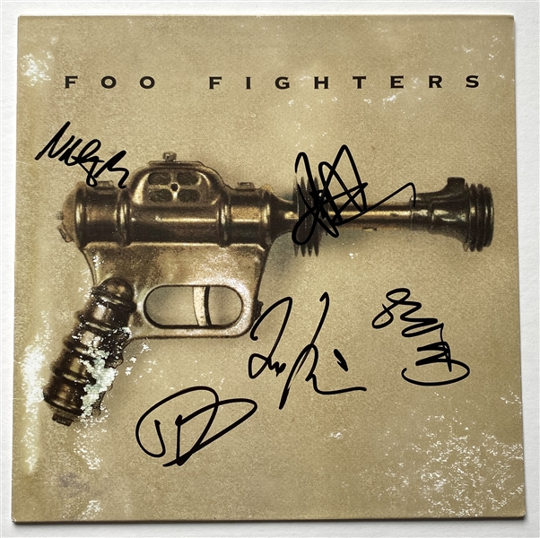 Foo Fighters In-Person Group Signed Self-Titled Debut Record Album (5 Sigs) (JSA LOA) 