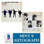 The Beatles Extraordinary Complete Group Signed "Help!" UK Record Album - One of only TWO Known to Exist! (Beckett/BAS Graded MINT 9)