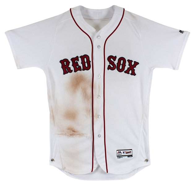 2017 Mookie Betts Game Worn & Signed Boston Red Sox Jersey with GREAT Wear! (MLB Authenticated)