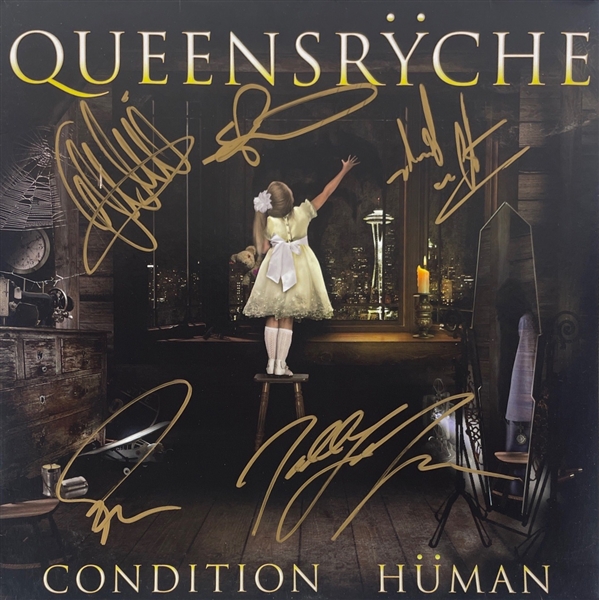 Queensryche: Group Signed "Condition Human" Album Cover (Beckett/BAS Guaranteed)