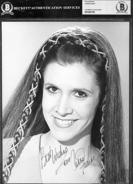Carrie Fisher Signed 8" x 10" Star Wars ROTJ Photograph (Beckett/BAS Encapsulated & LOA)