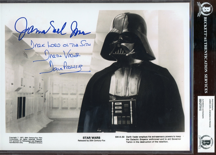 Star Wars: James Earl Jones & David Prowse Signed & Inscribed 8" x 10" Press Photo (Beckett/BAS Encapsulated & LOA)