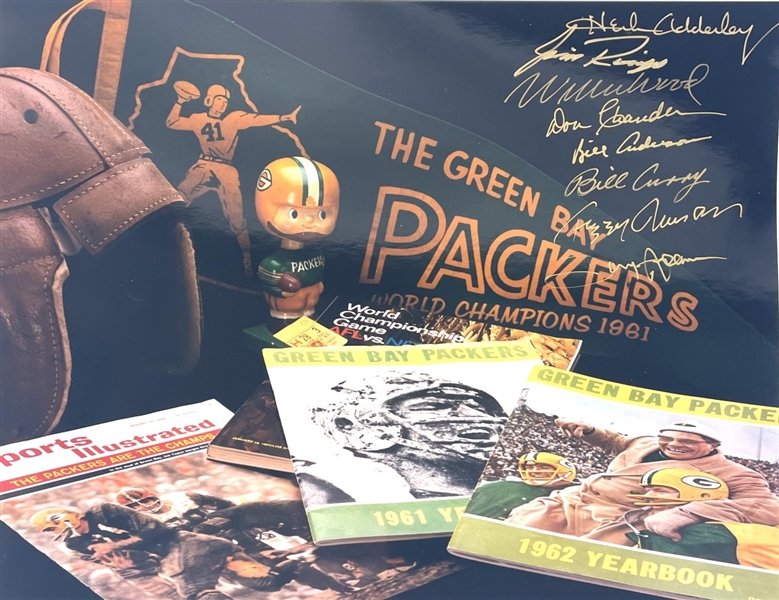Green Bay Packers Super Bowl I & II Collage Photograph signed by 8 Former Packer Players (Beckett/BAS)