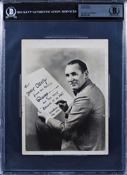 Ripleys Believe It or Not: Robert Ripley Rare Signed & Inscribed 6" x 8" Photograph (Beckett/BAS Encapsulated)