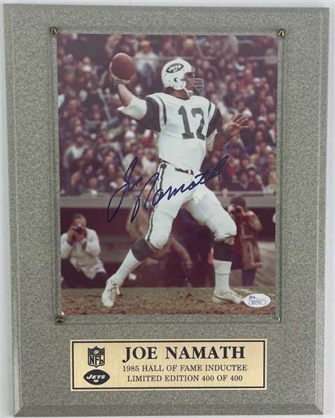 NFL HOF Joe Namath Signed & Mounted Photograph, numbered #400/#400 (JSA)