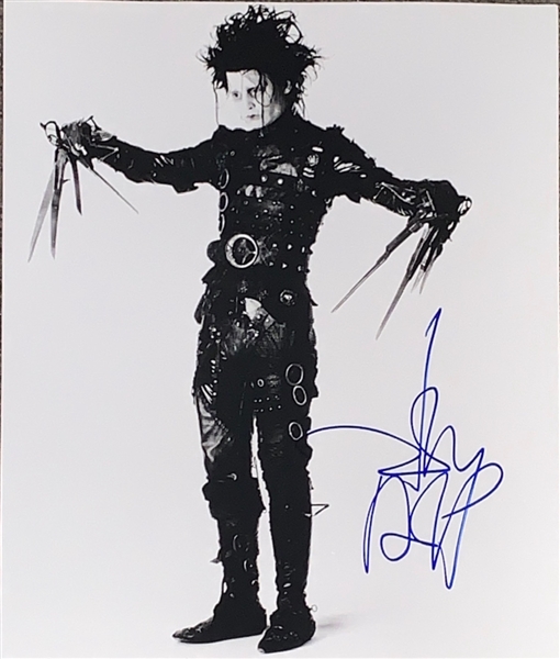 Johnny Depp Signed 8" x 10" Edward Scissorhands Photo w/ Vintage Movie Era Full Name Signature (ACOA)