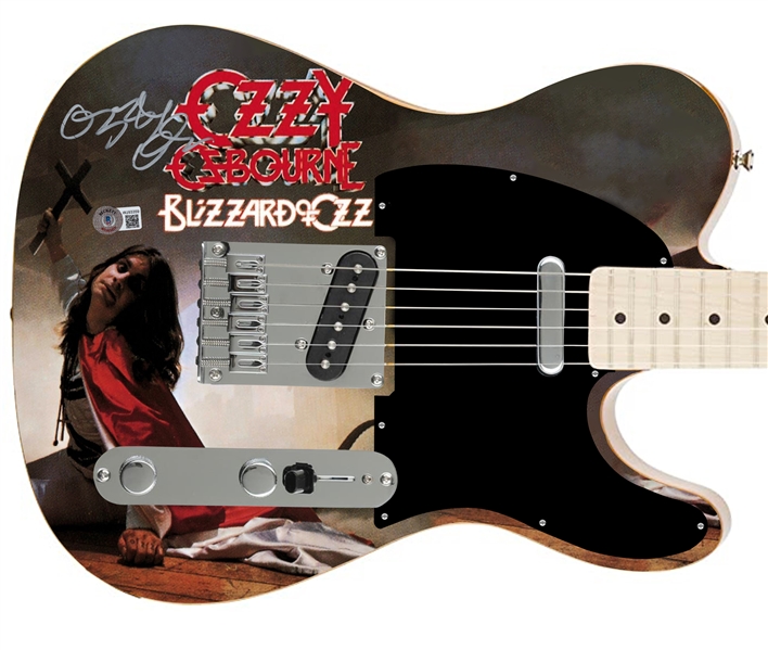 Ozzy Osbourne Signed Blizzard of Ozz Fender Guitar (BAS Witnessed/ACOA LOA)
