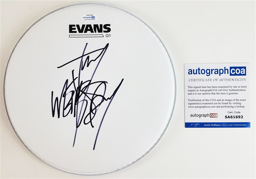 Slipknot Jay Weinberg Autographed Evans Drum Head (ACOA)