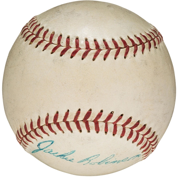 Jackie Robinson Extraordinary Vintage Signed ONL (Giles) Baseball (PSA/DNA)