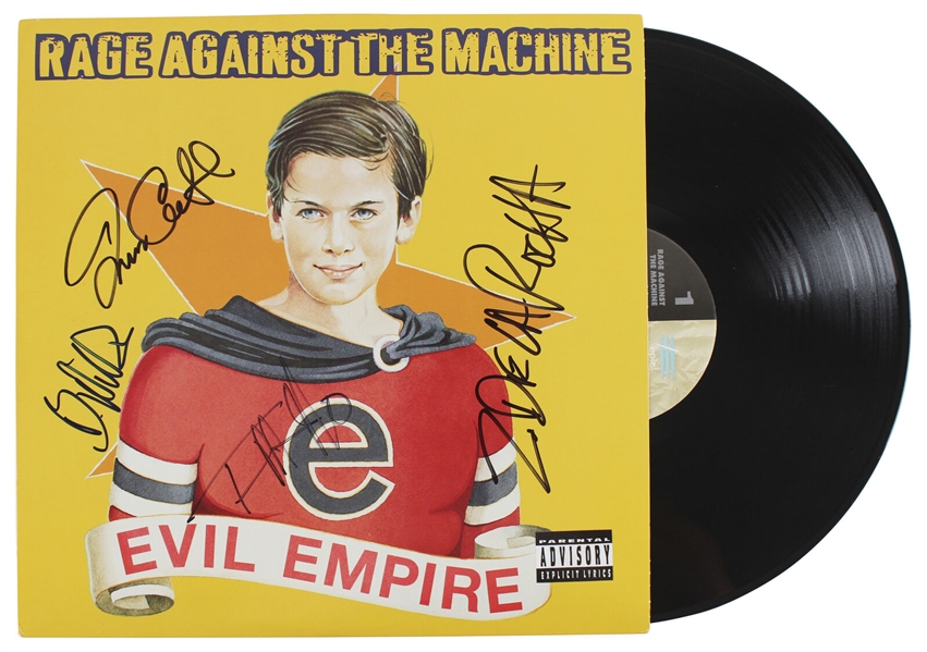Rage Against The Machine RARE Group Signed "Evil Empire" Record Album (PSA/DNA)