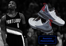 2015-16 Damian Lillard Game Worn & Signed "Lillard 1 Rip City" Signature Model Shoes (First Edition) :: Photomatched to FIVE Games! (Resolution Photomatching LOA)