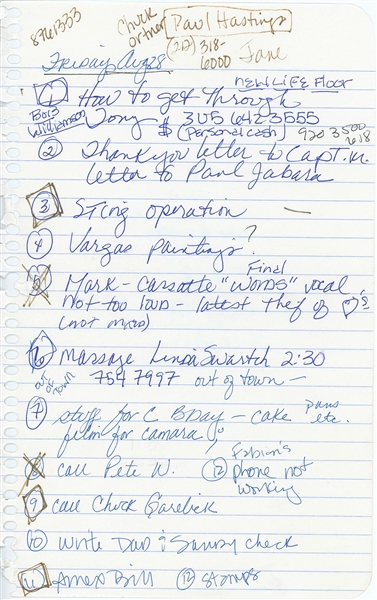 Madonna Handwritten Notes (Beckett/BAS Guaranteed)