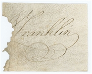 Benjamin Franklin Signature (Beckett/BAS Guaranteed)