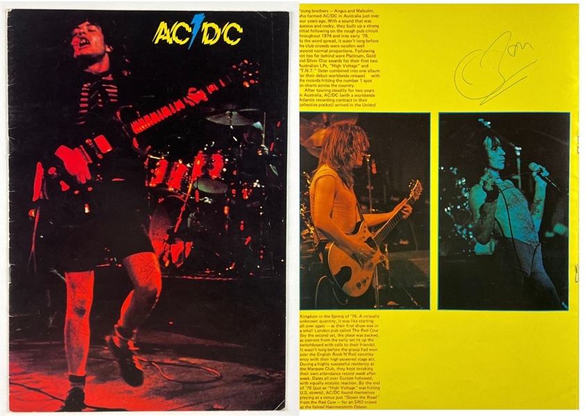 AC/DC Group Signed w/ Bon Scott Tour Program (3 Sigs) (Epperson/REAL LOA)