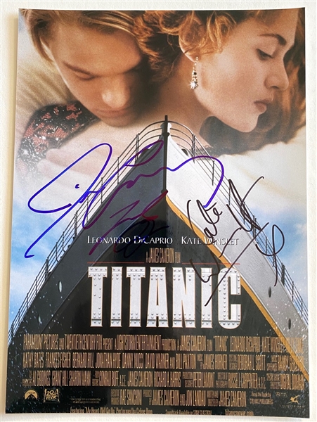 Titanic: DiCaprio, Winslet & Cameron In-Person Signed 8” x 10” Photo (JSA Cert) 