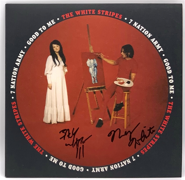 White Stripes Group Signed “7 Nation Army” 45” Single (2 Sigs) (Beckett/BAS Guaranteed)