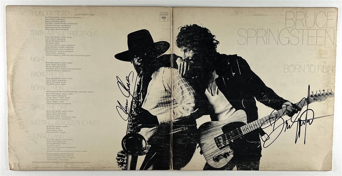 Bruce Springsteen & Clarence Clemons Dual-Signed “Born to Run” Album Record (JSA LOA)