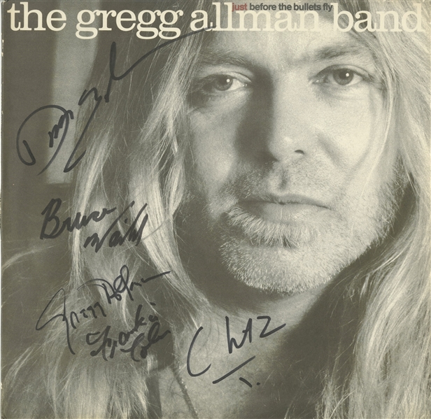 Gregg Allman Band : Original Group Signed "Just Before the Bullets Fly" LP (Beckett/BAS Guaranteed)