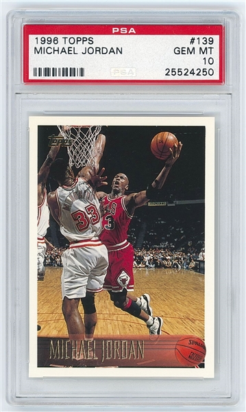 1996 Topps Michael Jordan #139 Card (PSA GEM MT 10)