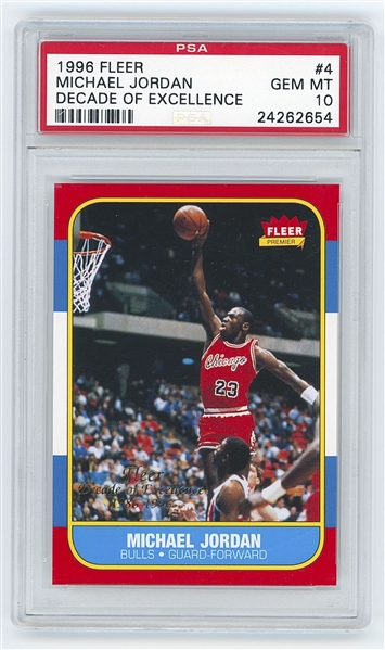 1996 Fleer Michael Jordan “Decade of Excellence” #4 Card (PSA GEM MT 10)