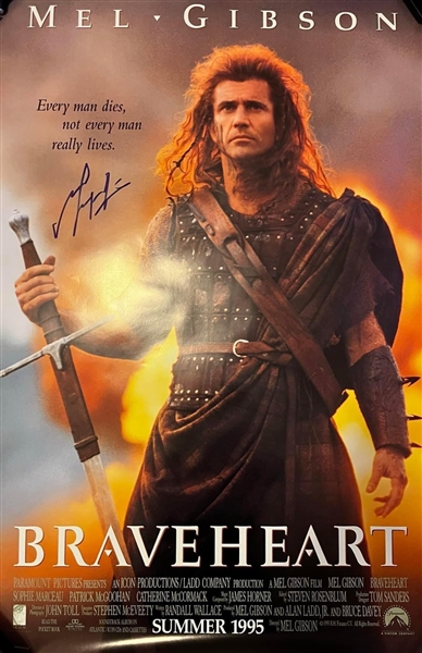 Braveheart: Mel Gibson Original 27” x 40” Poster (Celebrity Authentics Hologram) (Beckett/BAS Guaranteed)
