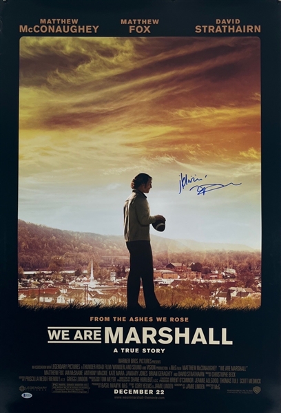 We Are Marshall: Matthew McConaughey Signed Full Sized Movie Poster (Beckett/BAS)