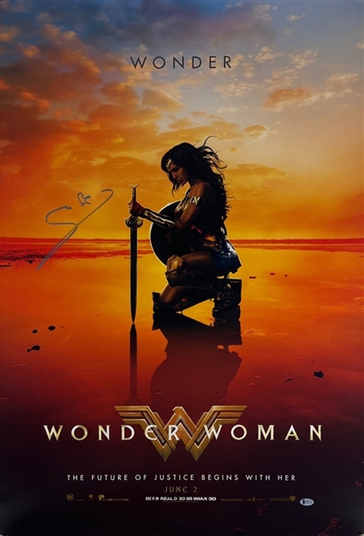 Wonder Woman: Gal Gadot Signed Full Size Movie Poster (Beckett/BAS)