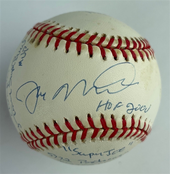 Limited Edition Joe Montana Signed & Heavily Inscribed STAT OML Baseball (Beckett/BAS Guaranteed)