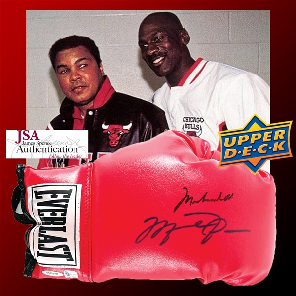 Michael Jordan & Muhammad Ali Unique Dual Signed Everlast Boxing Glove (UDA & JSA)